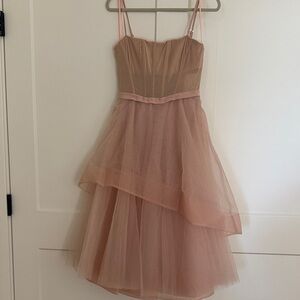 BCBG Pink Layered Midi Dress